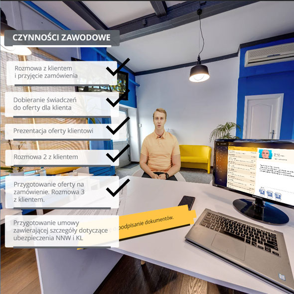 wirtualna wycieczka obsluga klineta czynnosci zawodowe