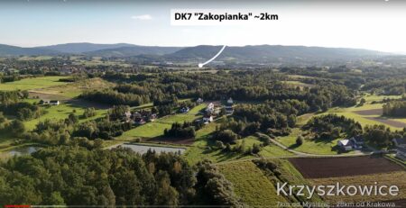 film z drona dom na sprzedaż pod Krakowem
