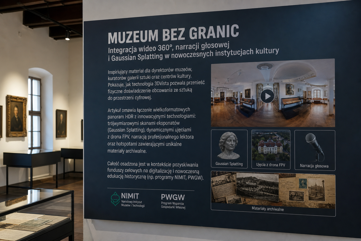 Muzeum bez granic. Integracja wideo 360°, narracji głosowej i Gaussian Splatting w nowoczesnych instytucjach kultury.