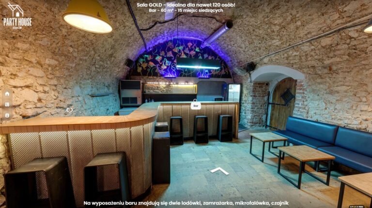 Party House - klub, pub na wynajem na imprezy zamknięte – Ujęcie przestrzenne 360