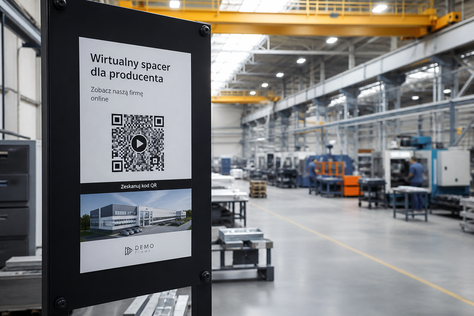 Wirtualny spacer dla producenta — jak zamienić halę, showroom i katalog w jedną prezentację online?